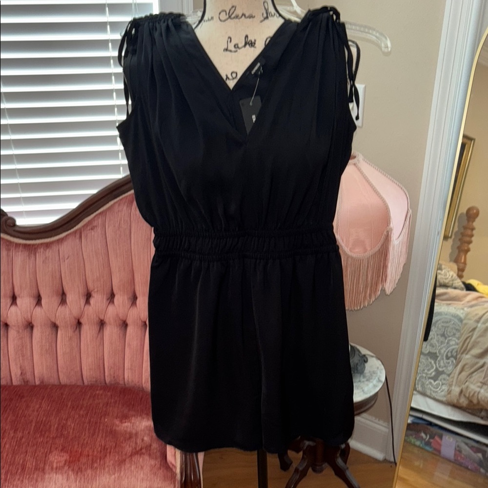 Express Black V-Neck Dressy Romper New